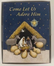 12 CHRISTMAS Leanin Tree Cards Box Set, MANGER SCENE,MARY, JOSEPH, JESUS ANIMALS