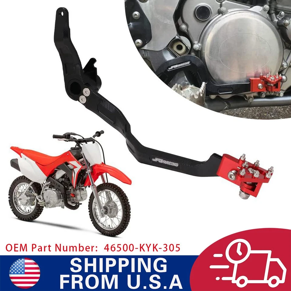 Palanca de cambios CRF110F + pedal de freno trasero + clavijas CNC para CRF110F 2013-2024 Foto 2 de 4