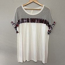 Celeste Short Sleeve Top NWOT Size Medium White Made In USA Over Size Flowy 1XL