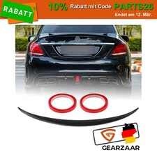 Sport Heckspoiler Lippe Schwarz Glanz für Mercedes C Klasse W205 Limousine 14-21