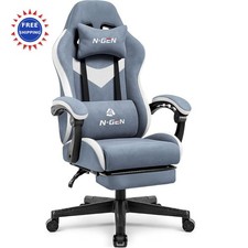 Gaming Chair Recliner Lumbar Support Adjustable Ergonomic Comfy Fabric Office