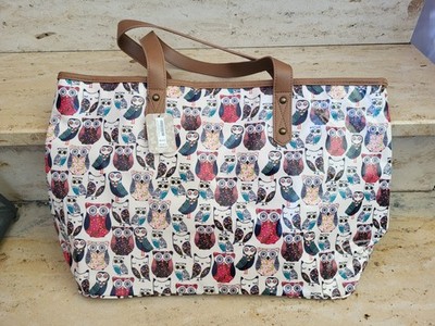 Accessorize Shopper Tasche groß Eulen bunt NEU mit Etikett NP 29,90  