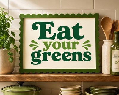 Druck Kunst Poster Eat Your Greens A4 A3 Format Wohndeko Wand