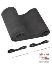Belinous Suede Leather Steering Wheel Cover, DIY Stitch-On Steering M4 Black