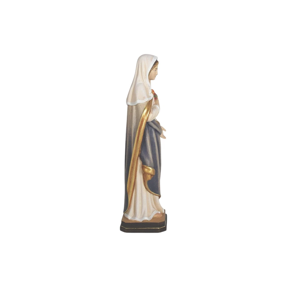 Herz Maria Holzfigur bemalt & vergoldet 20,5 cm | PEMA Südtirol | Marienfigur