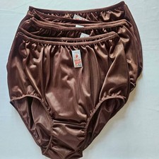 6 Plus Underwear Woman Nylon Granny Panties Comfort Soft High Waist 42"-48"Brown