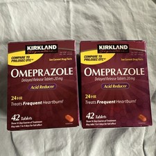 Kirkland Signature Omeprazole 20 mg 42 Tablets Heartburn Lot of 2 READ