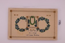 1910 Birthday Postcard Floral Wreath Crooksville Ohio Germany