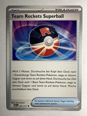 Pokémon TCG Team Rockets Superball 205/217 ASC Deutsch Nm Erhabene Helden
