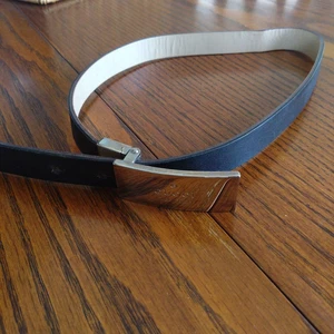 Ceinture GUCCI 65/26 036 1766 1260 cuir beige noir occasion sans boite boucle argent