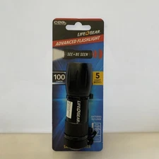 Life Gear COB 100 Lumen LED Aluminum Flashlight w/Emergency Signal Differ.colors
