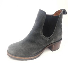 Frye Sabrina Chelsea Suede Heeled Boots Womens Gray Made in USA 9.5 M
