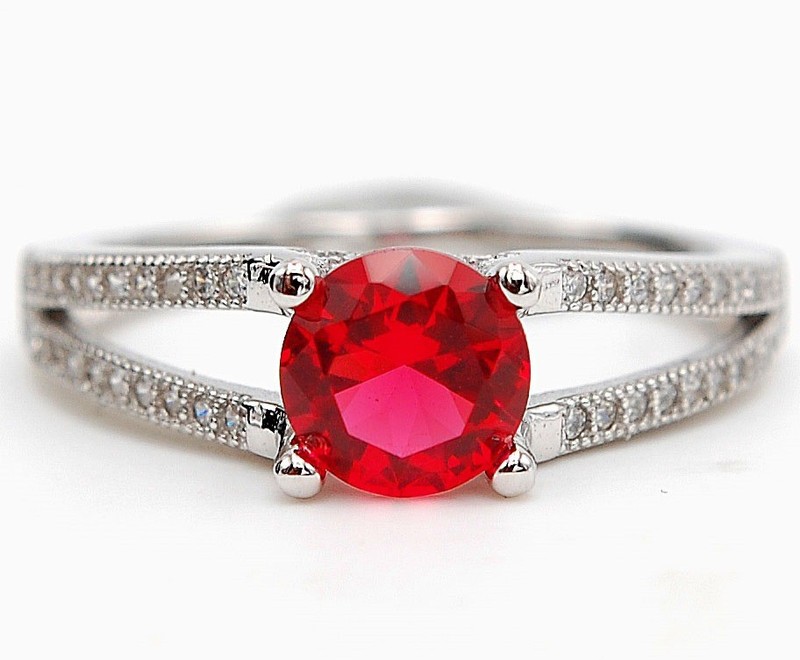 2CT Heat Treated Rubellite Tourmaline 925 Sterling Silver Ring Sz 8 J1-7