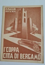 REAL AUTOMOBILE CLUB D'ITALIA-1st cup 1935 CITY OF BERGAMO NV EXCELLENT RARE