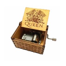 Music Box Hand Carved Wind Up  Mechanism Plays Bohemian Rhapsody Music