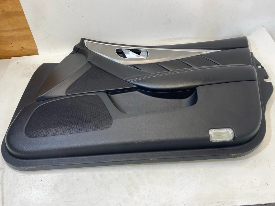 Fits 2016 - 2021 INFINITI Q50 Front RH Passenger Door Trim Panel Black OEM - Image 2 of 4
