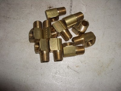 lot of 10 each 1/4'' Male NPT x 1/4'' Female NPT 90º Brass close Street Elbow