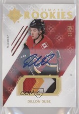 2018 Upper Deck Ultimate Collection Rookies 21/99 Dillon Dube #69 Patch Auto ev1