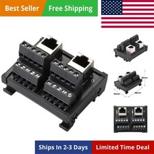 RJ45 8P8C DIN Rail Mount Ethernet Connector Distribution Breakout Board, Two ...