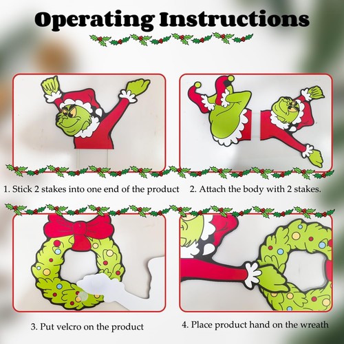 GRINCH Christmas Yard Decorations with LED Lights Outdoor Garden Light Up Decor - Picture 4 of 6