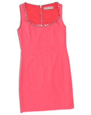 Frankie Morello Womens Sleeveless Sheath Dress UK 10 Small Pink CP09