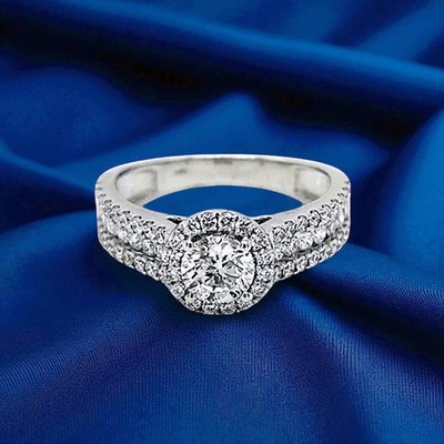 4.00 Cts. Round Shape 100% Certified White Diamond Women's Ring - Tariff Free