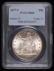 1877 S Silver Dollars Trade Dollars PCGS MS-64