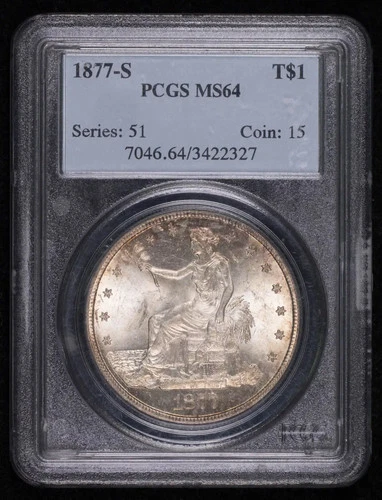 1877 S Silver Dollars Trade Dollars PCGS MS-64