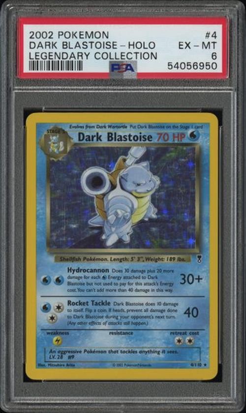 2002 Pokemon Legendary Collection #4 Dark Blastoise Holo PSA 6