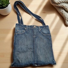 PAIGE Jeans Denim Borsa a mano Borsa a tracolla Tote Coachella Boho Chic RARA 13"