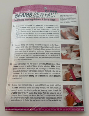 O'lipfa Seams Sew Fast Quilt Strip Piecing Guide Quilting Tool