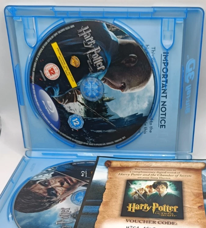 Harry Potter Deathly Hallows Part 1 & 2 Blu-ray 3D Promo Disc Rare Set - Image 4 of 4