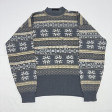 Vtg DEMETRE Fair isle Sweater Women  s Medium Wool Blend Ski 80s 90s USA Snow