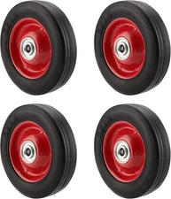 4-Pack 6-inch Solid Rubber Replacement Tires with 5/8-inch Axle Flat Free