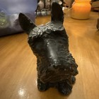 Vintage Metal Scottie Dog Scottish Terrier Figurine Still Bank~Black~No Key