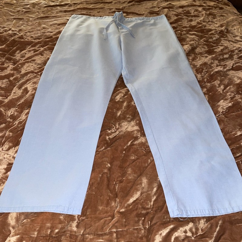 ANGELICA Blue Bottoms Scrub Pants Large Drawstring.