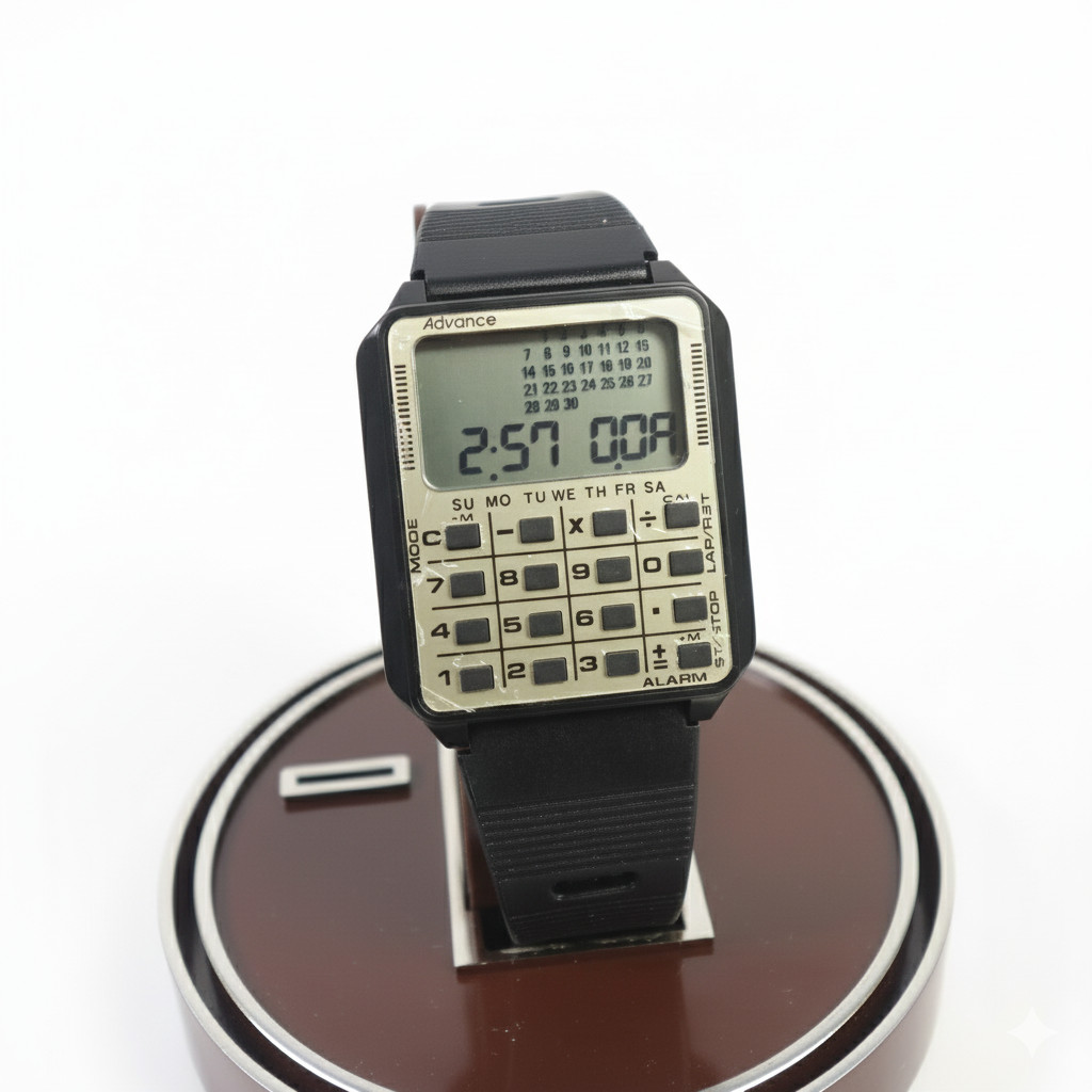 Vintage Advance L24 LCD LED calculator watch NOS