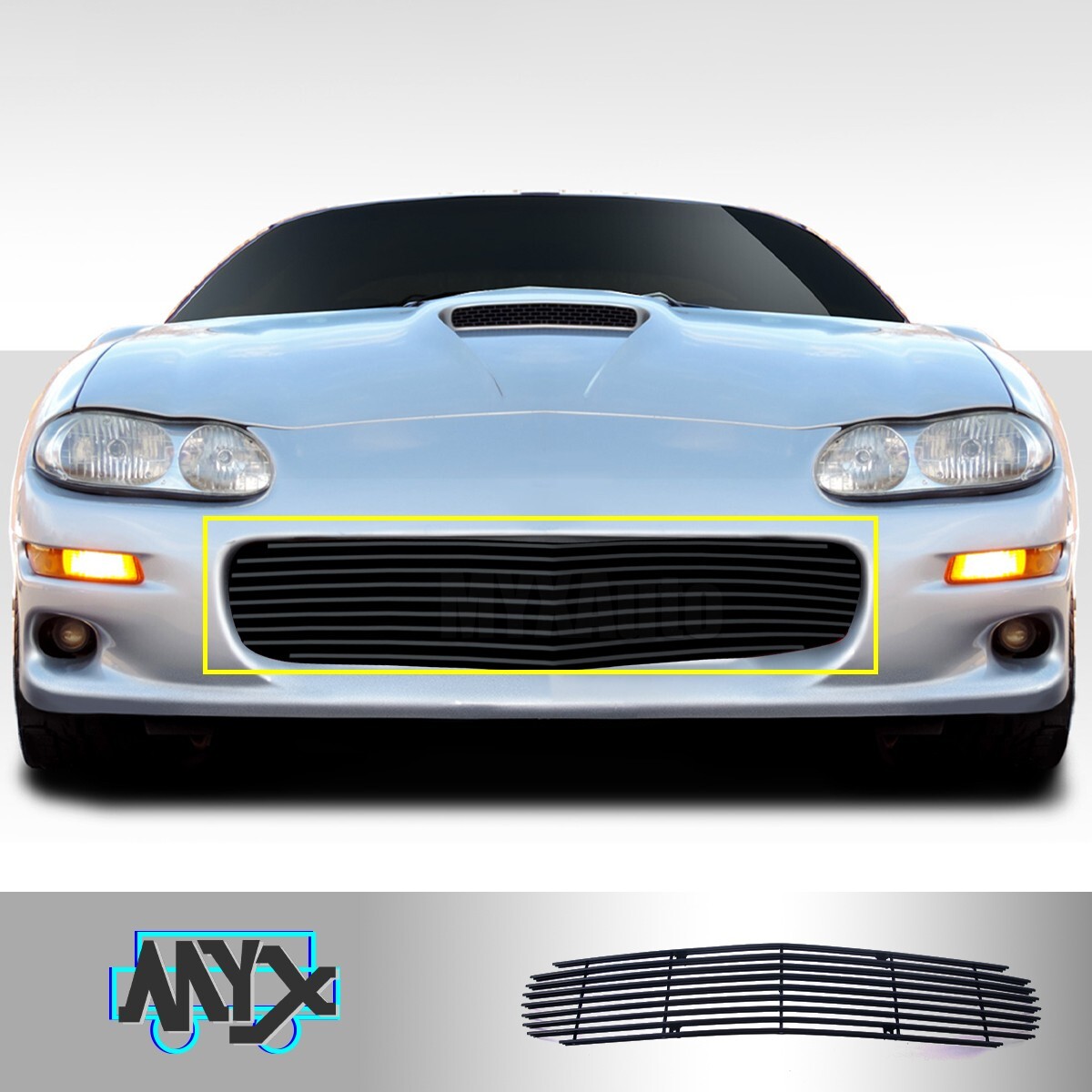 Fits 1998-2003 Chevy Camaro Black Main Upper Billet Grille Insert