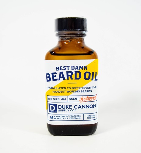 Duke Cannon Supply Co. Best Damn Beard Oil REDWOOD scent 3 oz
