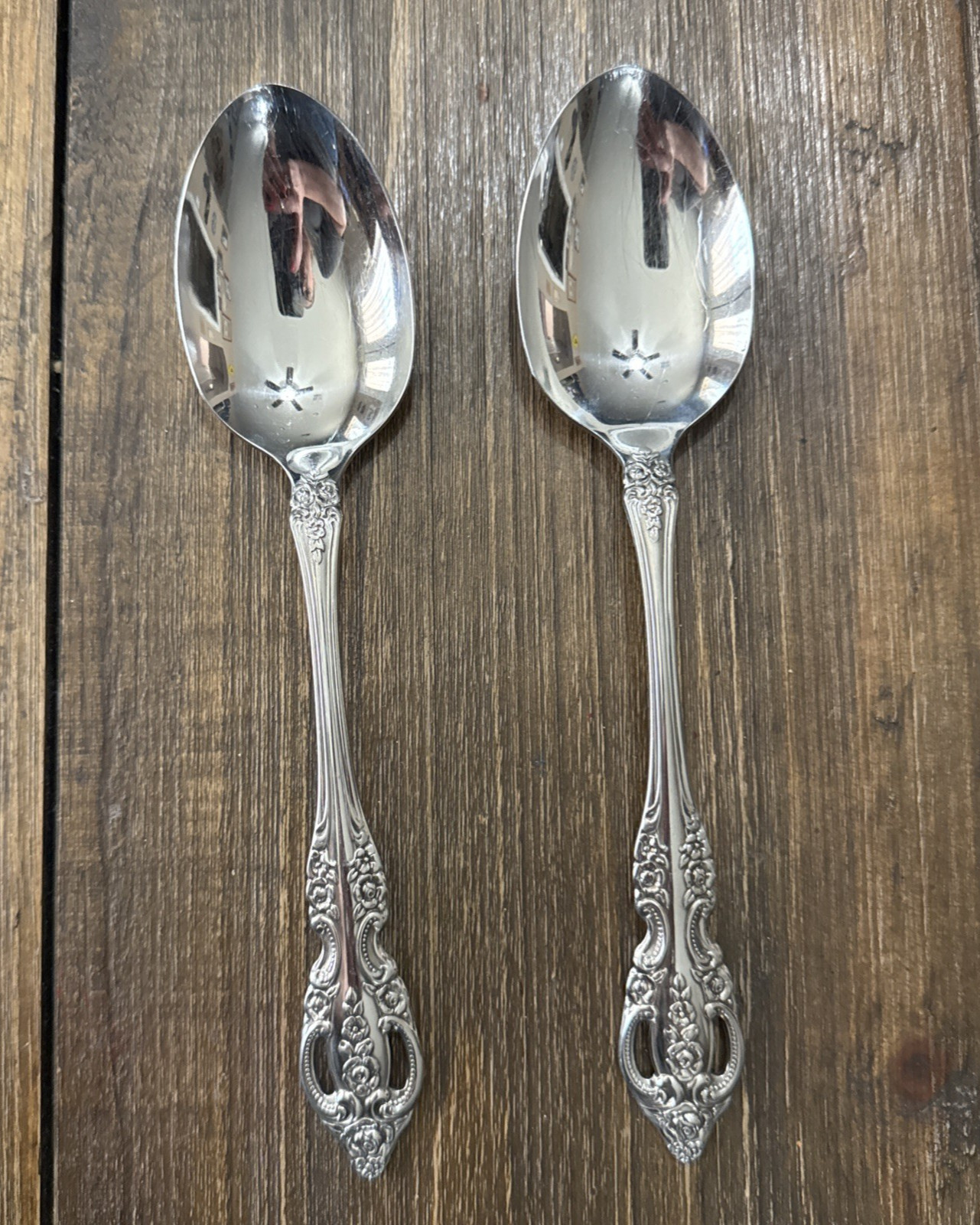 Oneida SSS Renoir Pembrooke Stainless Tablespoons Serving Lot Of 2 Vtg 90s READ