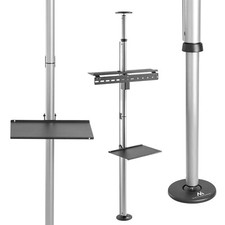 Floor to Ceiling TV Mount Telescopic Stand Holder 70" 30kg Shelf VESA 600x400