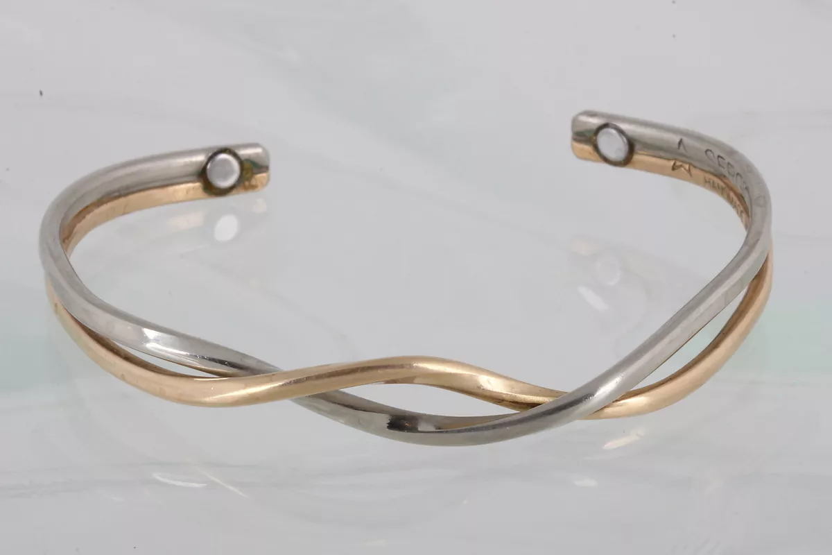 SERGIO LUB HANDMADE IN THE USA MAGNETIC INTERTWINED WAVY CUFF