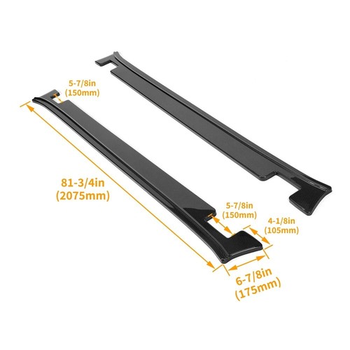 Carbon Fiber Style Side Skirts  Extensions Diffusers For Tesla Model X 2016+