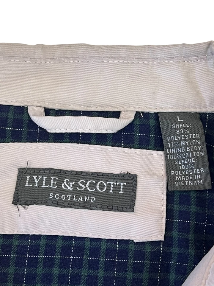Vintage Lyle & Scott Scotland Jacket Size L Black Label Beige Full Zip Pockets - Image 2 of 4