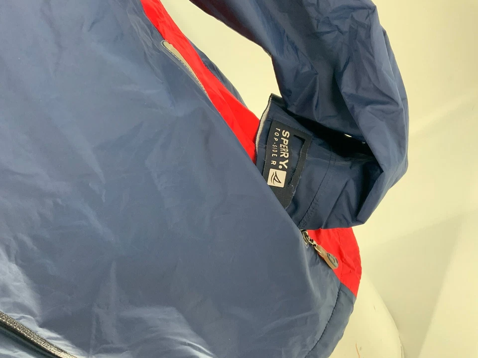 Chaqueta de vela con capucha Sperry STS35 para mujer L azul marino nailon cremallera completa YGI B2-137 Foto 3 de 4
