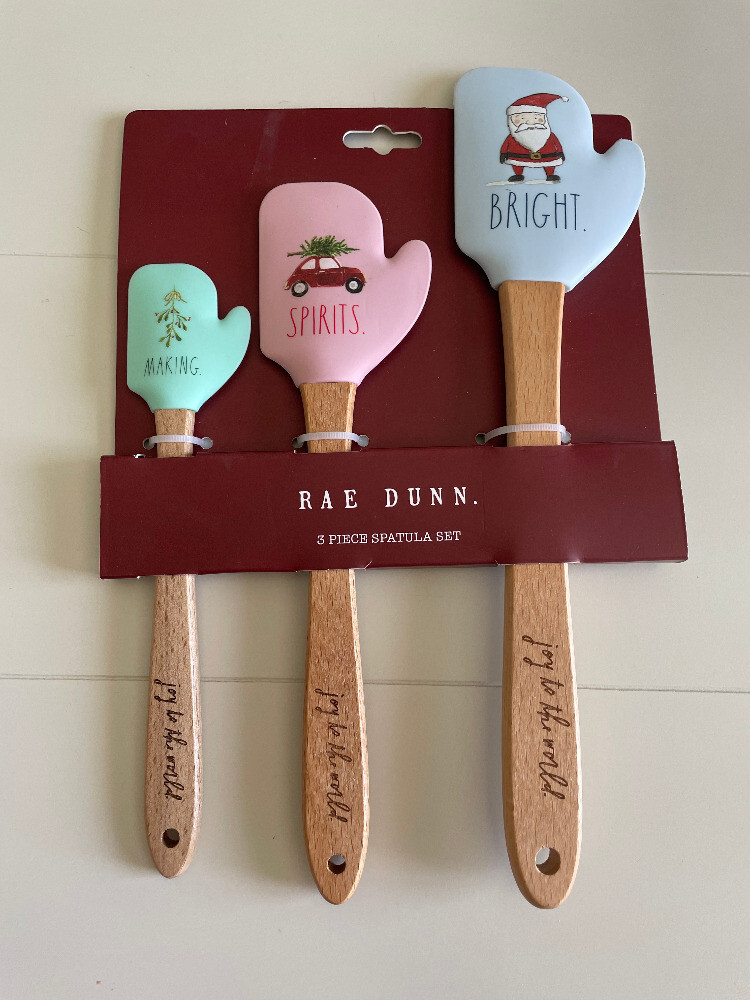 NIP RAE DUNN 3 piece spatula set - Christmas - Making. Spirits. Bright.
