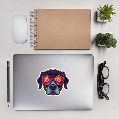 Cyberpunk Beagle Dog Sticker Lover Gift Bottle Laptop Puppy Decal Gaming