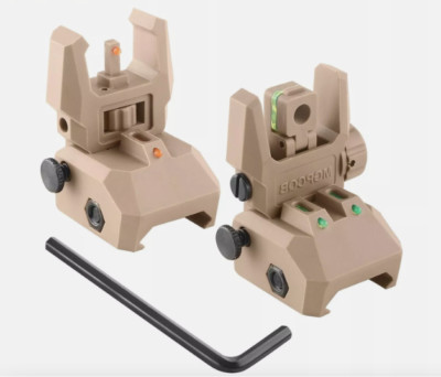 Smith & Wesson M&P 15-22 Iron Sights Flip-up Front & Rear Sight Fiber Optic TAN