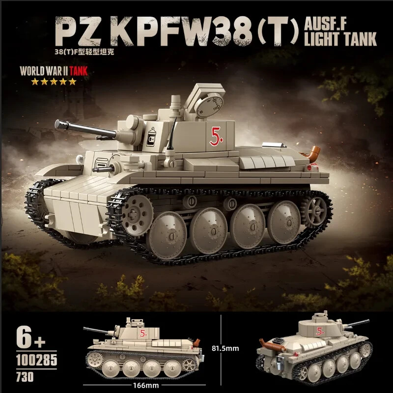 Char Panzerkampfwagen w38 t de la Seconde Guerre Mondiale en jeu de construction 730 pièces