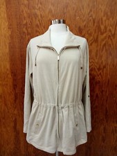 Basic Editions Women s Jacket Zipper Front Be...